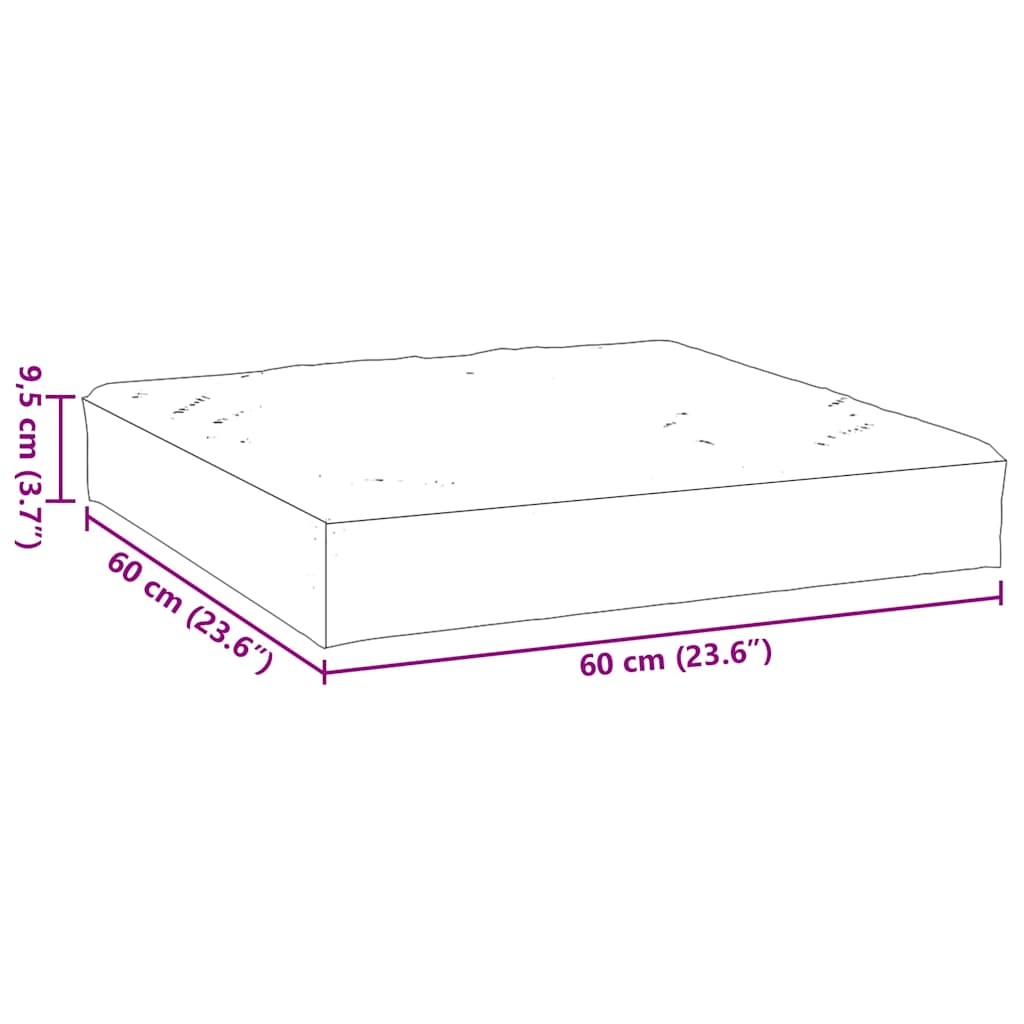 Paletni podni jastuk od tkanine 60x60x9,5 cm krem