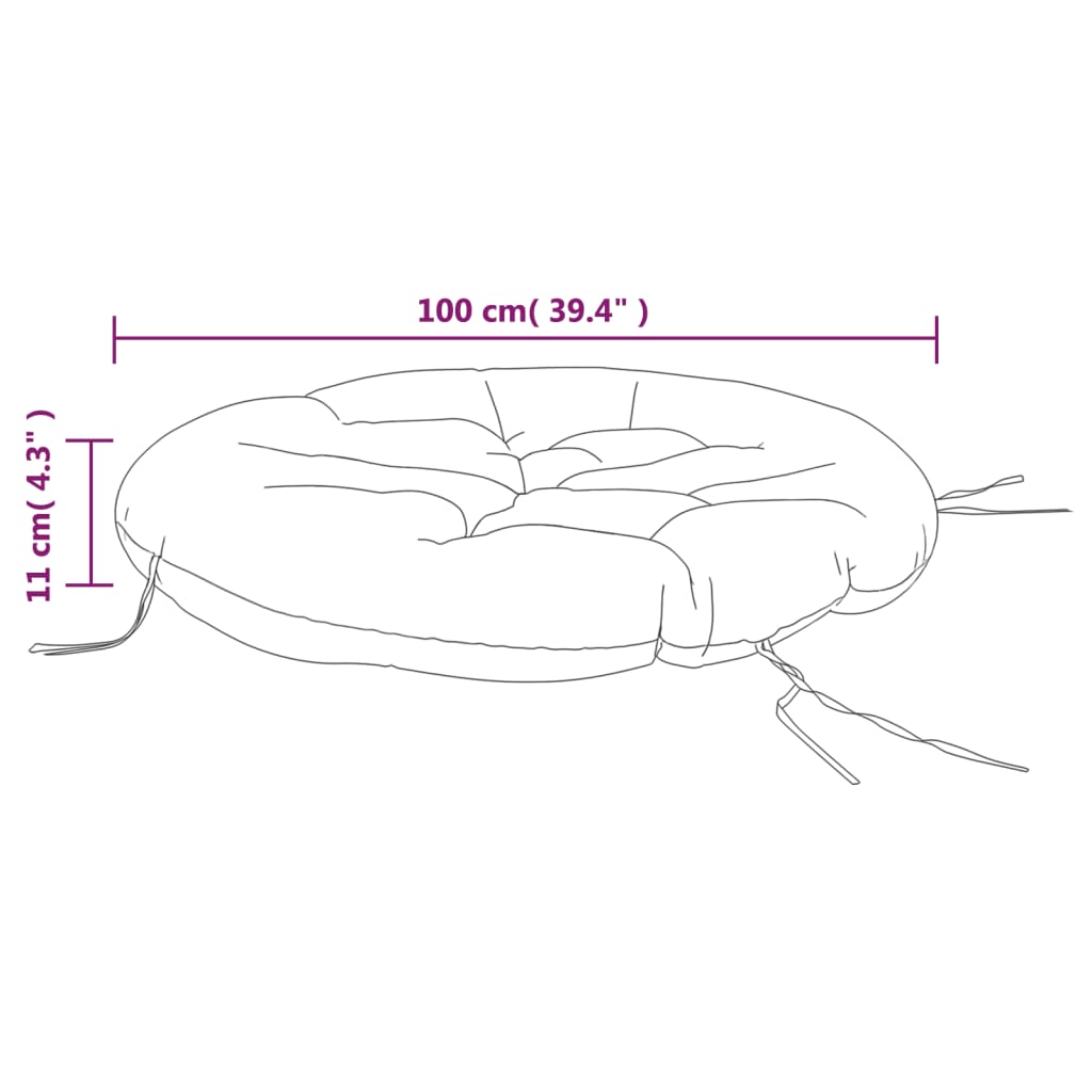 Okrugli jastuk crni karo uzorak Ø 100 x 11 cm Oxford tkanina