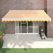 Automatska tenda na uvlačenje žuto-bijela 4 x 3 m