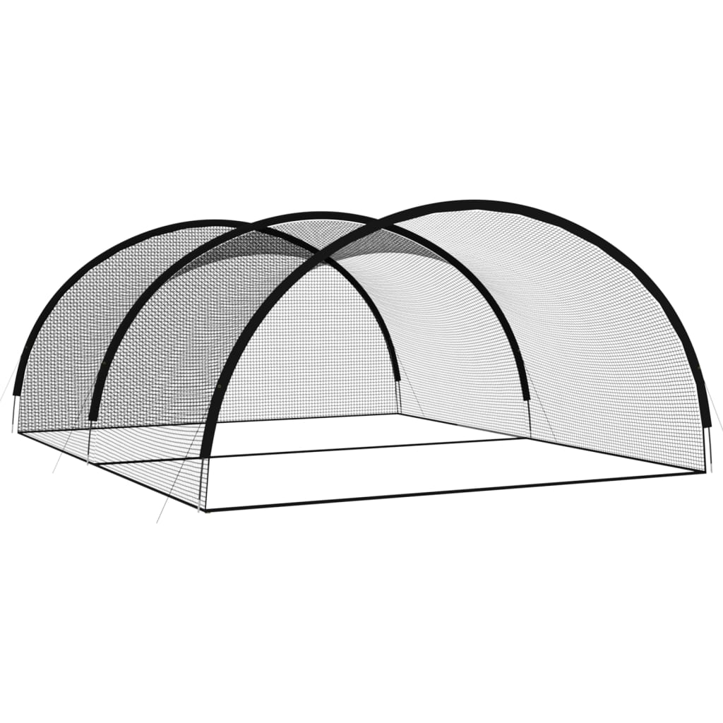 Mreža za kavez za bejzbol crna 600 x 400 x 250 cm od poliestera