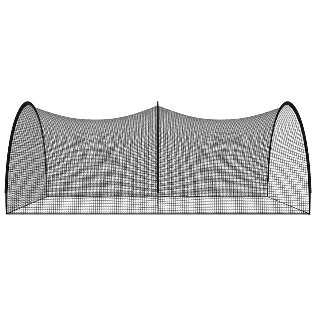 Mreža za kavez za bejzbol crna 600 x 400 x 250 cm od poliestera
