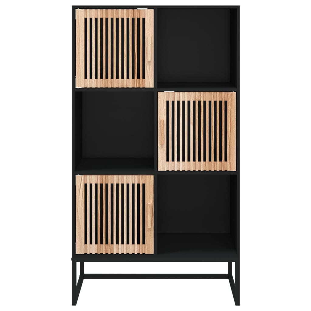 Visoka komoda crna 70 x 35 x 125 cm od konstruiranog drva