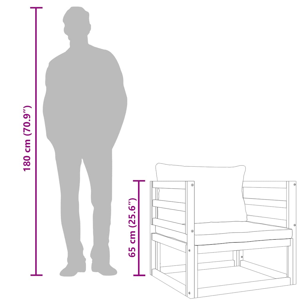 Vrtna stolica sa smeđesivim jastucima od masivnog drva bagrema