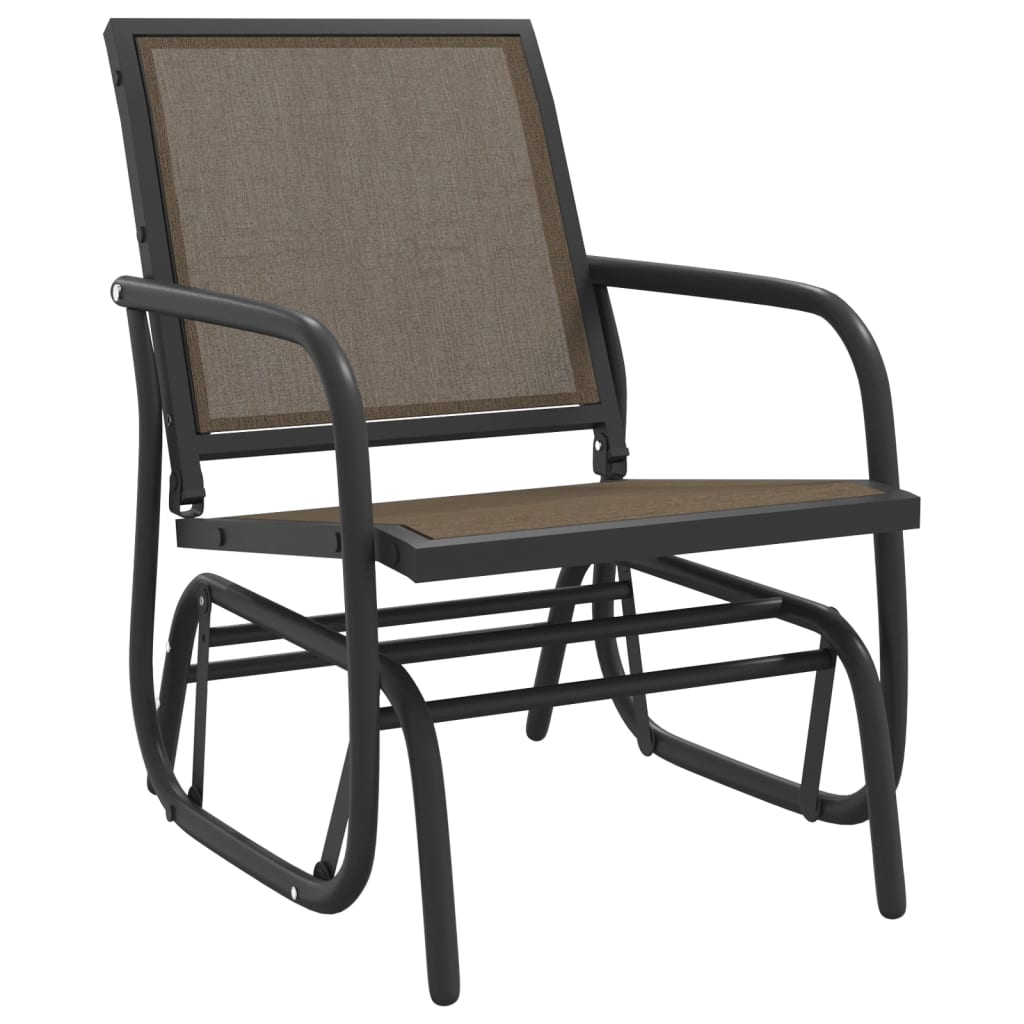 Vrtne stolice ljuljačke smeđe 61x76x87 cm tekstil i čelik