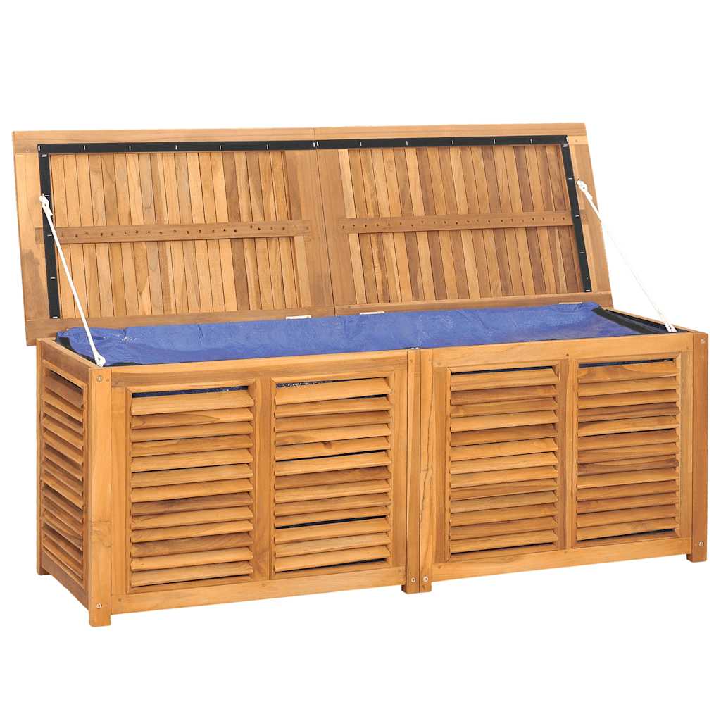 Vrtna kutija za pohranu s vrećom 150x50x55 cm masivna tikovina