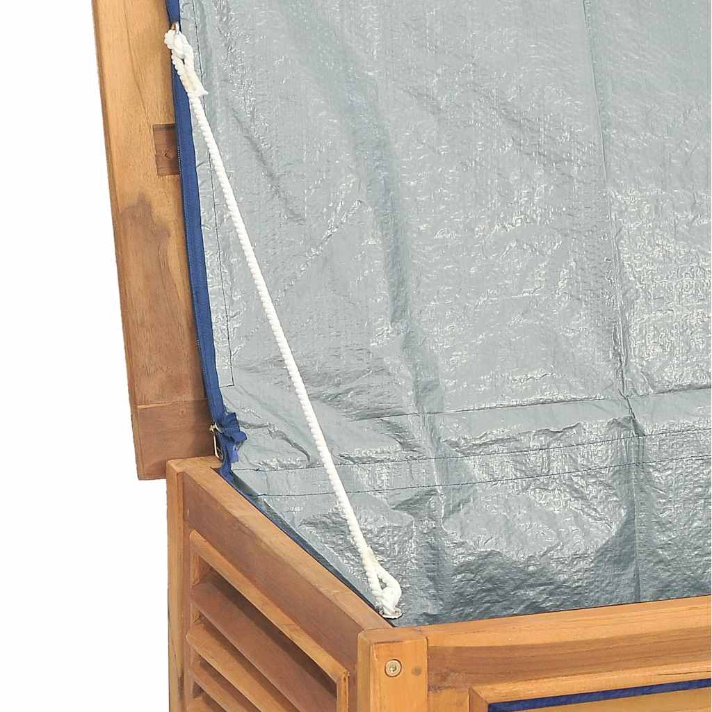 Vrtna kutija za pohranu s vrećom 150x50x55 cm masivna tikovina