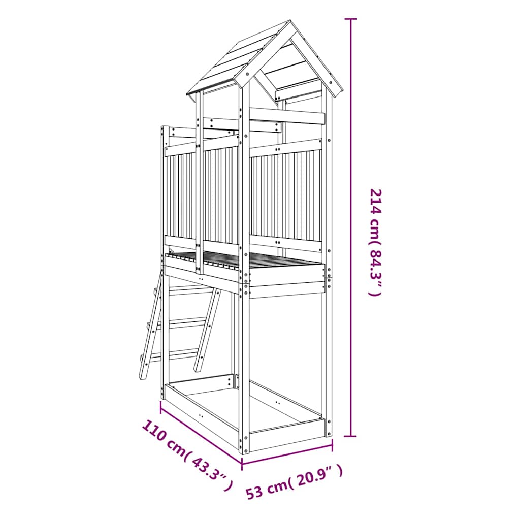 Vanjski set za igru 53x110x214 cm od masivnog drva duglazije