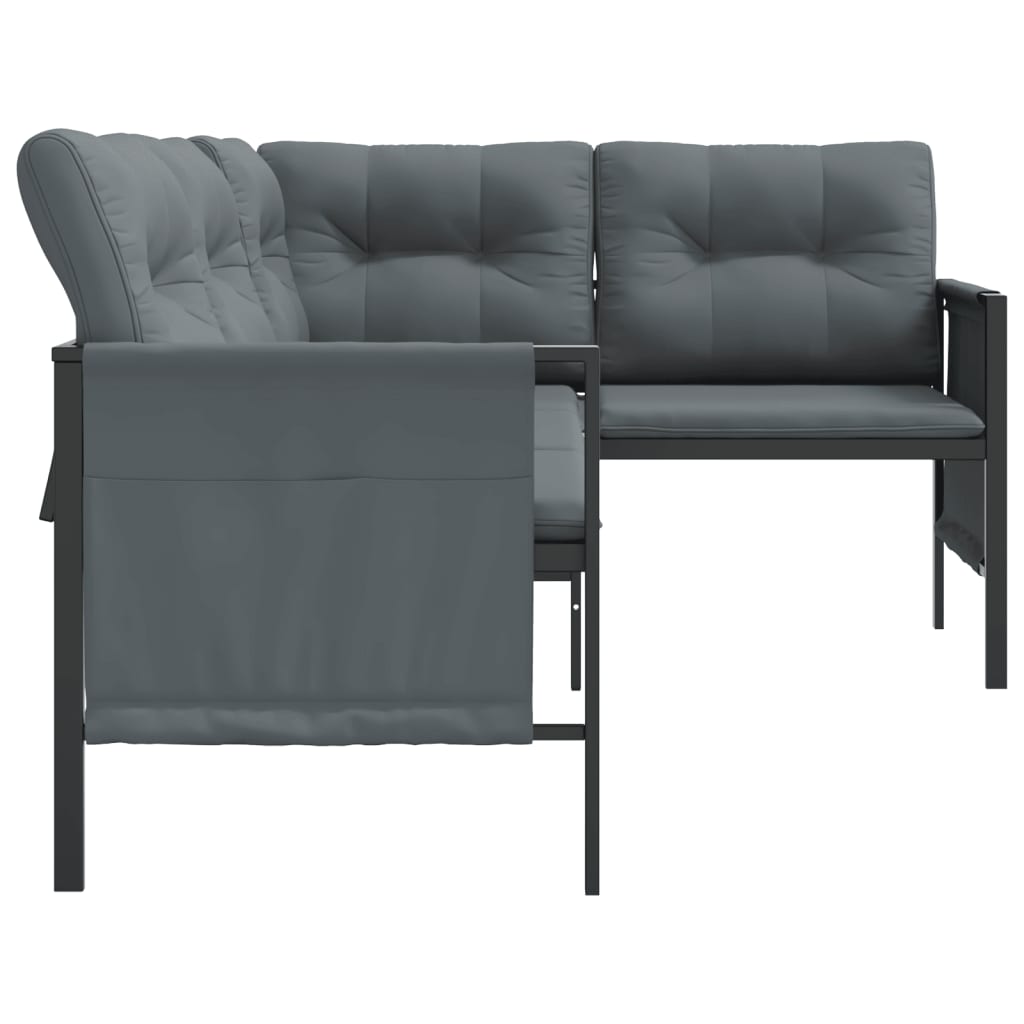 Kutna vrtna sofa antracit od čelika i tekstilena