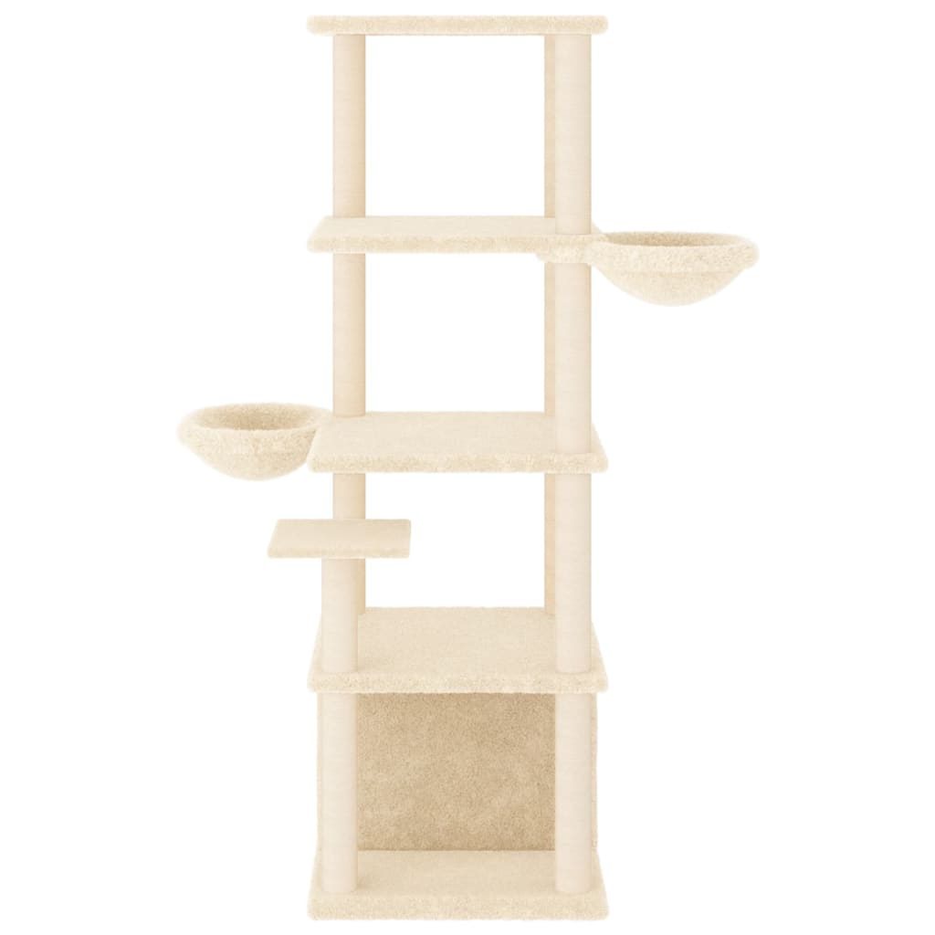 Penjalica za mačke sa stupovima za grebanje krem 147 cm