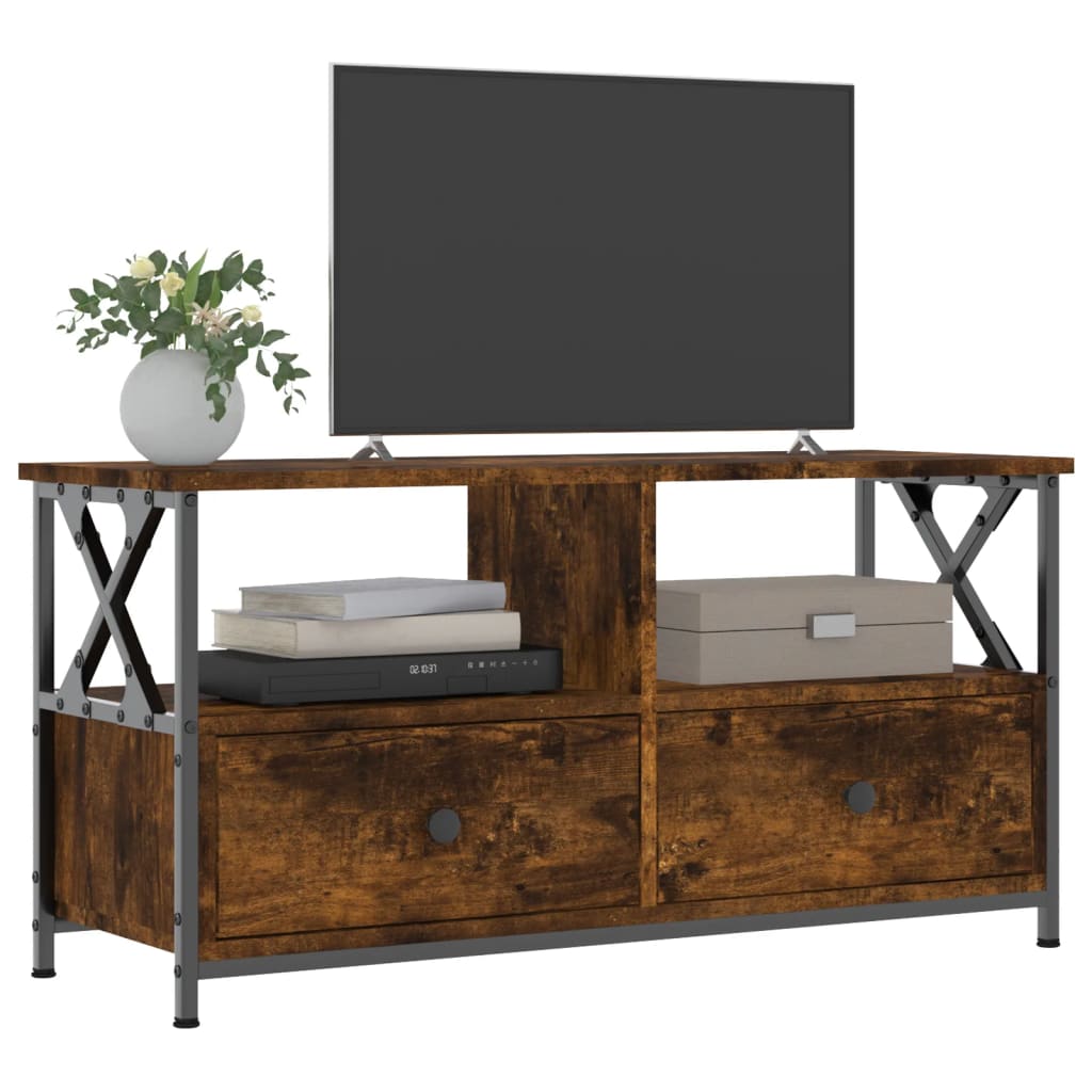TV ormarić boja dimljenog hrasta 90x33x45 cm od drva i željeza
