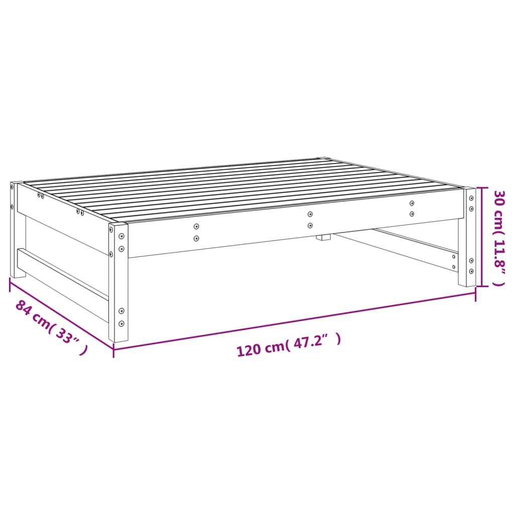 Vrtni tabure 120 x 80 cm od masivne borovine