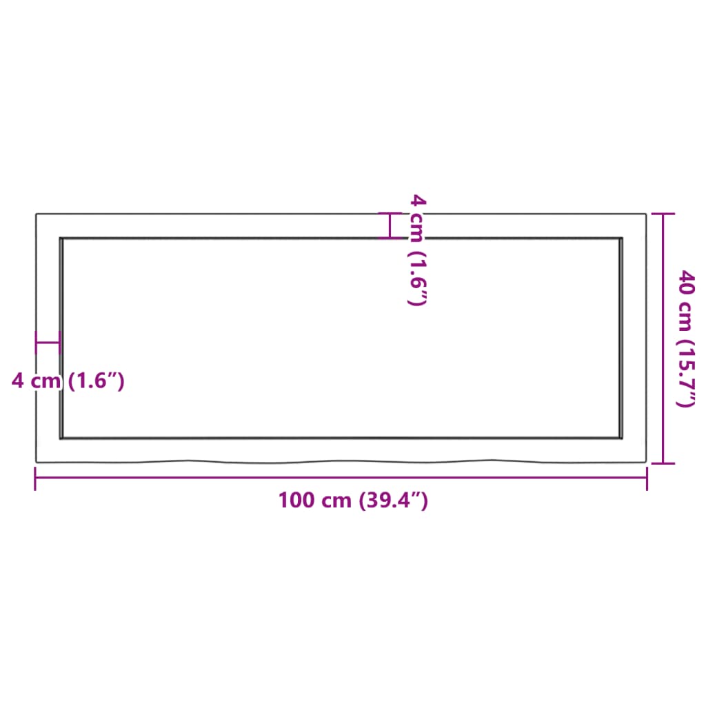 Zidna polica svjetlosmeđa 100x40x(2-6) cm obrađena hrastovina