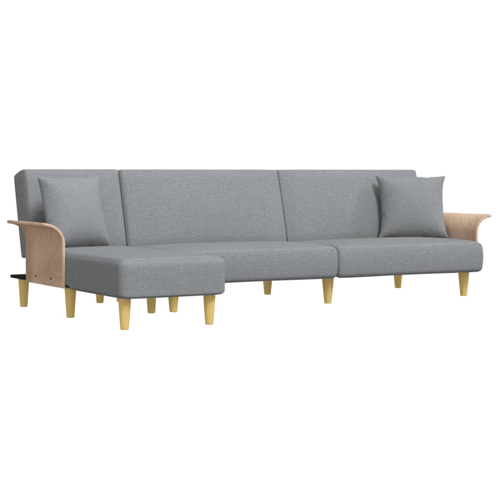 Kutna garnitura na razvlačenje svjetlosiva 279x140x70cm tkanina