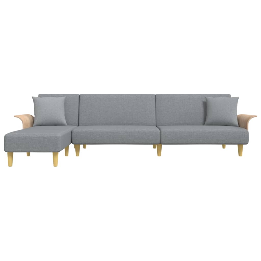 Kutna garnitura na razvlačenje svjetlosiva 279x140x70cm tkanina