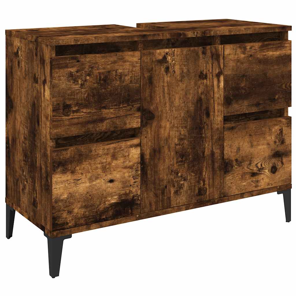3-dijelni set kupaonskog namještaja boja hrasta drveni