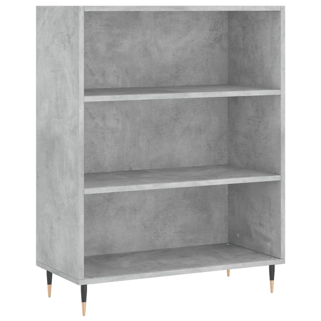 Regal za knjige boja betona 69,5x32,5x90 cm konstruirano drvo