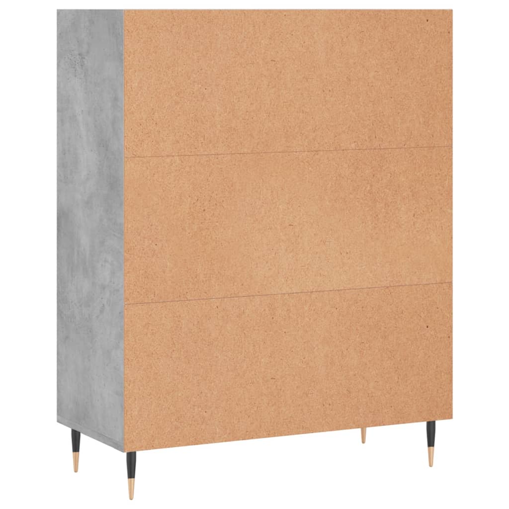 Regal za knjige boja betona 69,5x32,5x90 cm konstruirano drvo