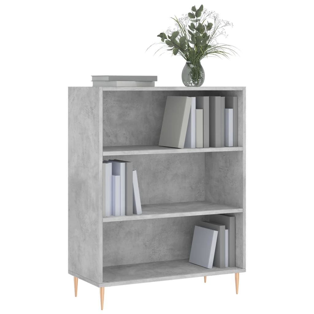 Regal za knjige boja betona 69,5x32,5x90 cm konstruirano drvo