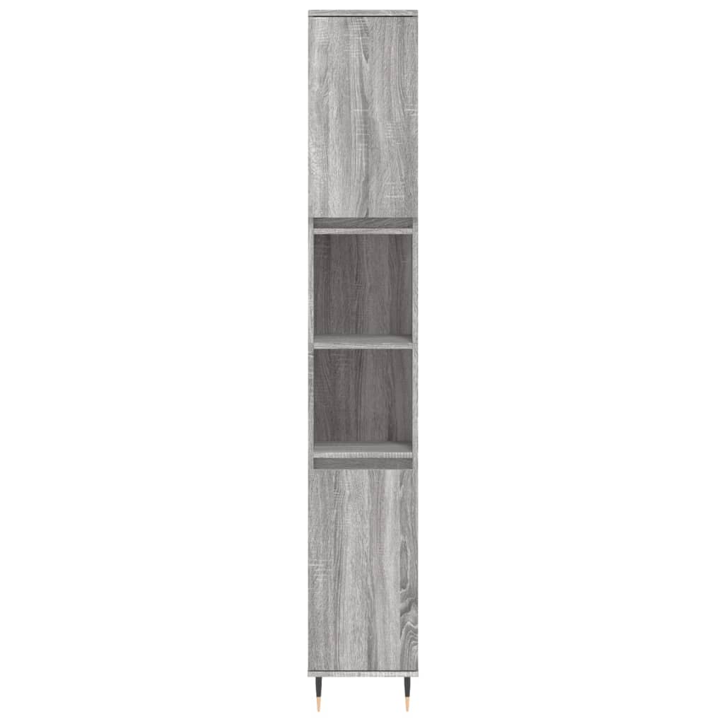 Kupaonski ormarić boja hrasta 30x30x190 cm konstruirano drvo Siva