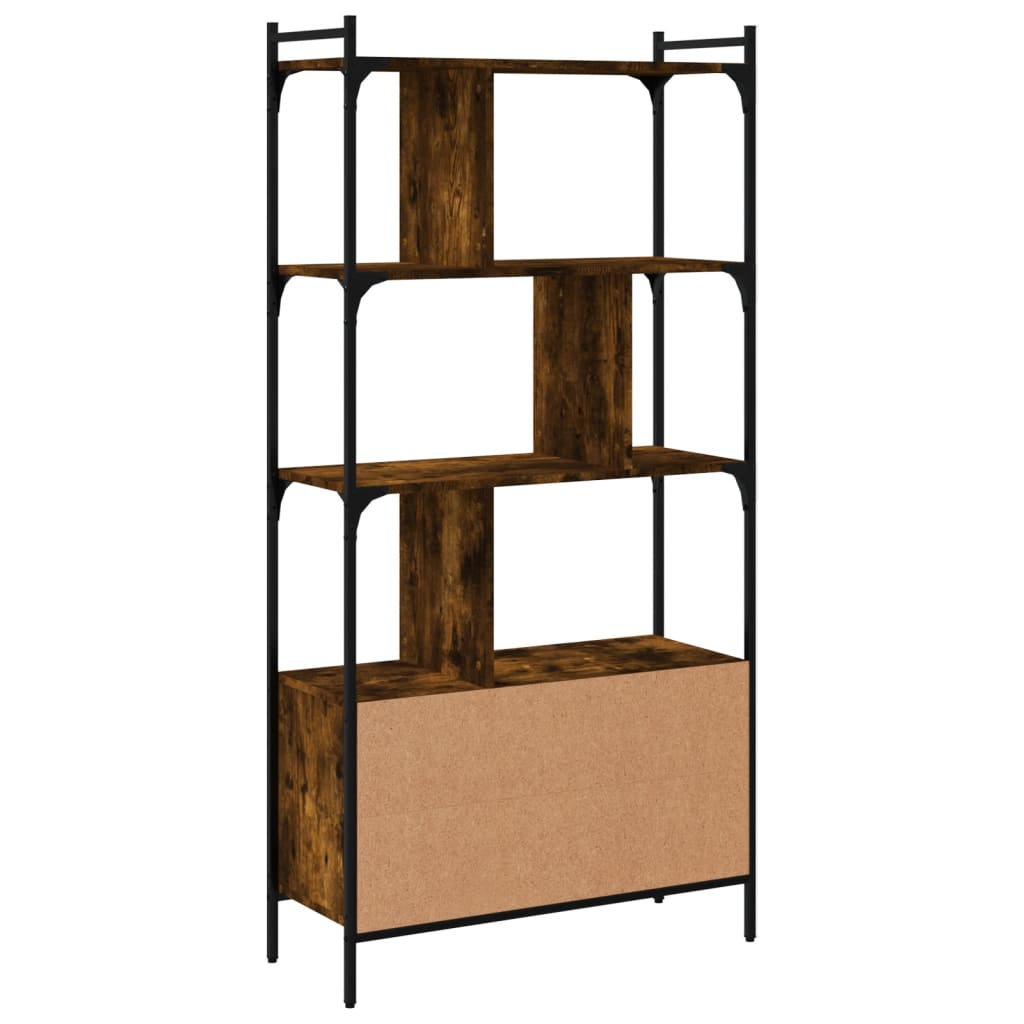 Regal za knjige s vratima boja hrasta 76,5x30x154,5 cm drveni