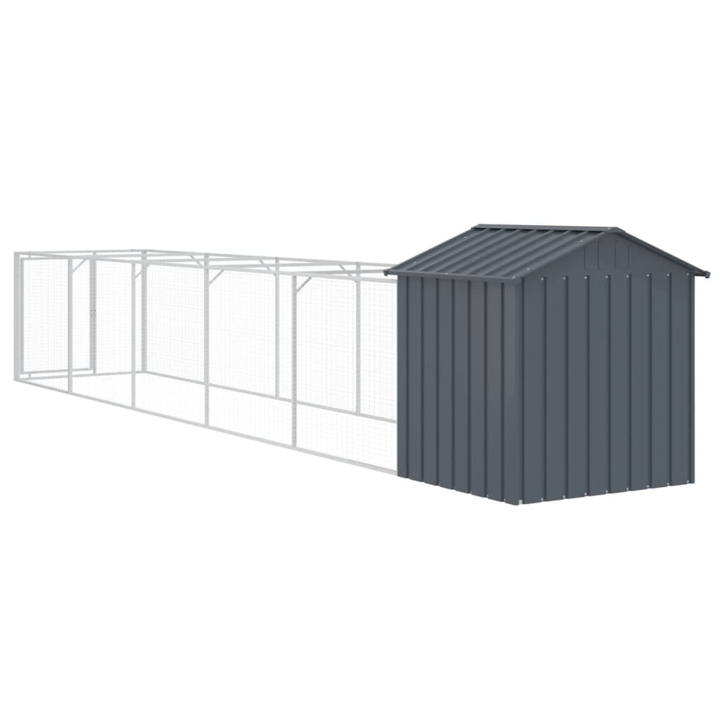 Kućica za pse s krovom antracit 117x609x123 cm pocinčani čelik