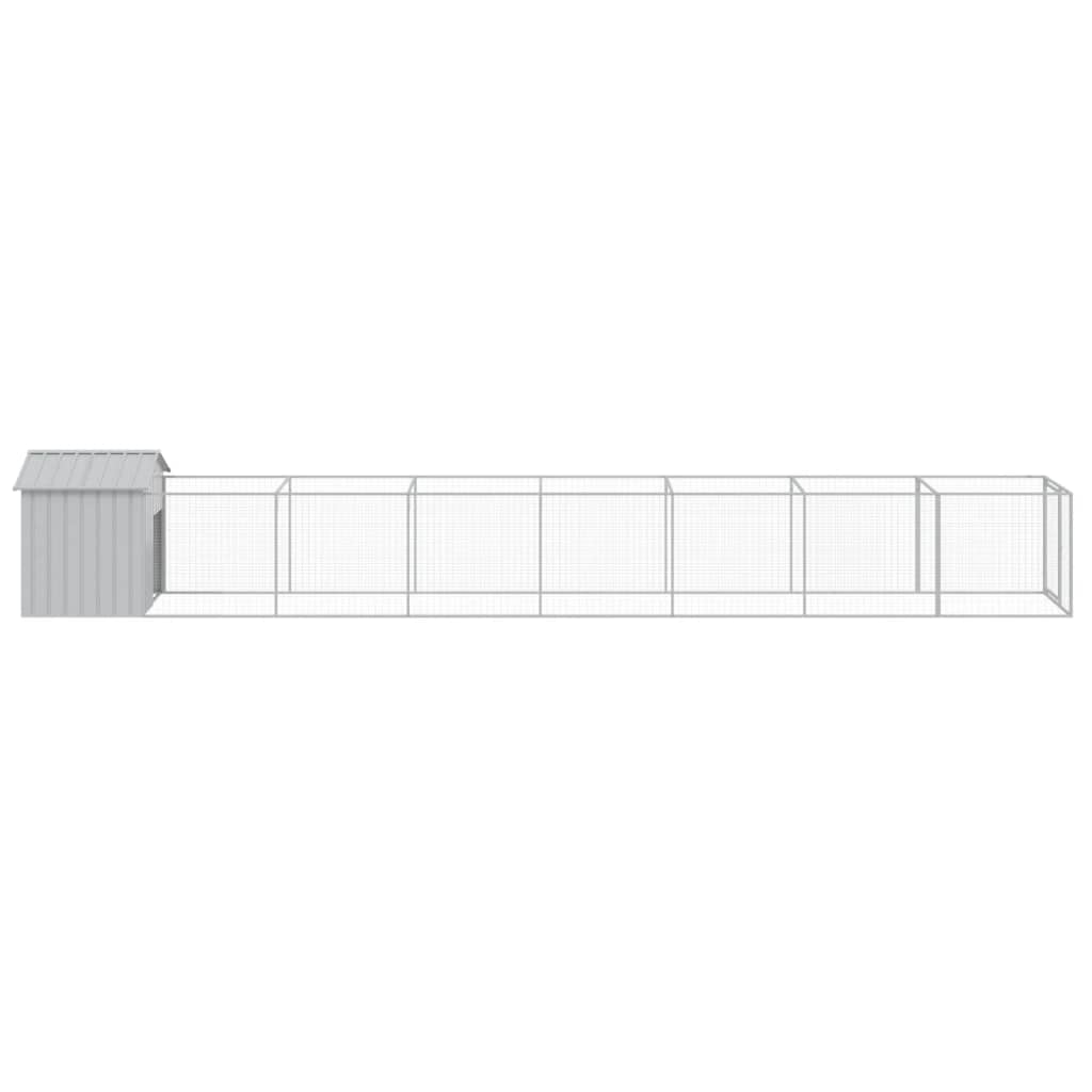 Kućica za pse s krovom svjetlosiva 117 x 813 x 123 cm čelična