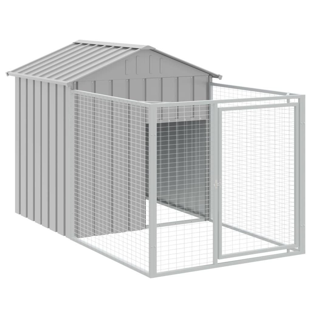 Kućica za pse s krovom svjetlosiva 117 x 813 x 123 cm čelična