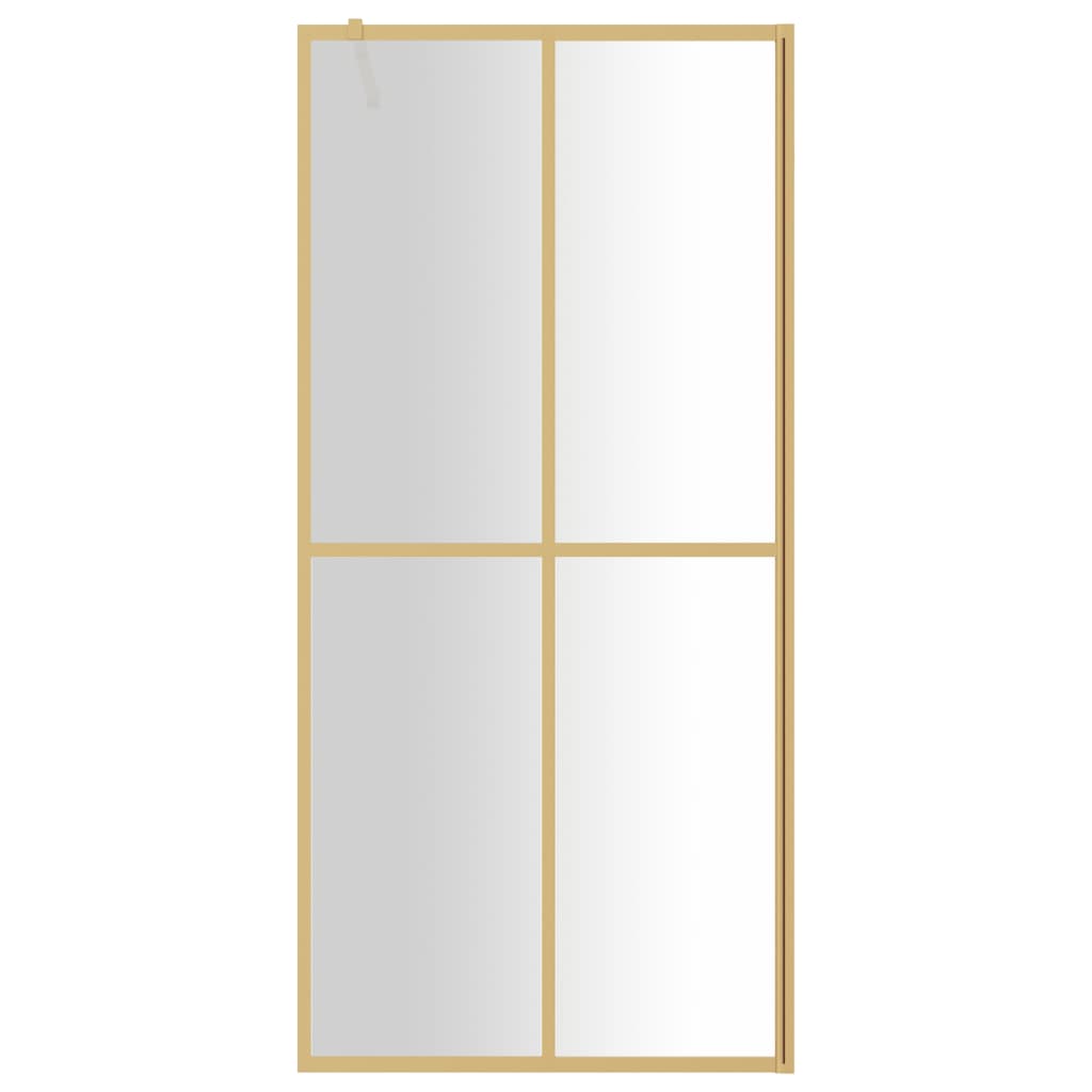 Stijenka za walk-in tuš s prozirnim staklom ESG zlatna 80x195cm