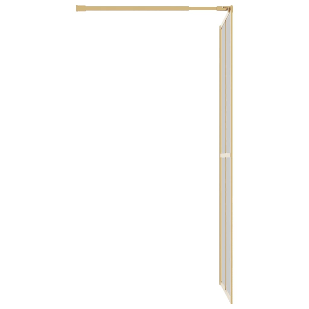 Stijenka za walk-in tuš s prozirnim staklom ESG zlatna 80x195cm