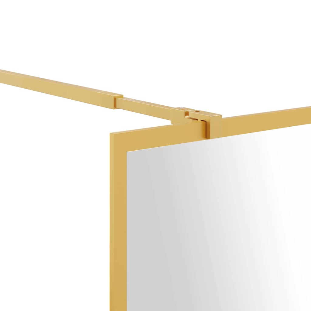 Stijenka za walk-in tuš s prozirnim staklom ESG zlatna 80x195cm