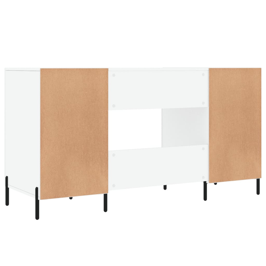 Radni stol visoki sjaj bijeli 140x50x75 cm konstruirano drvo
