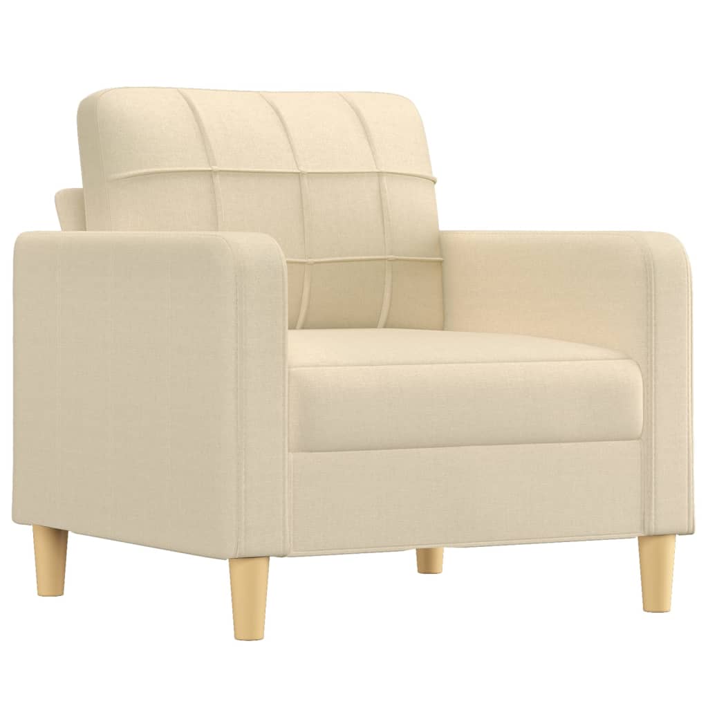 4-dijelni set sofa s jastucima krem od tkanine