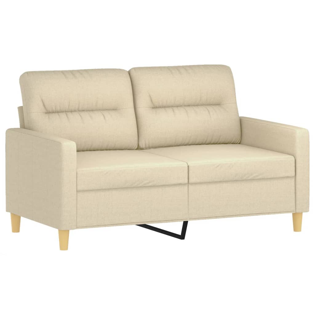 4-dijelni set sofa s jastucima krem od tkanine