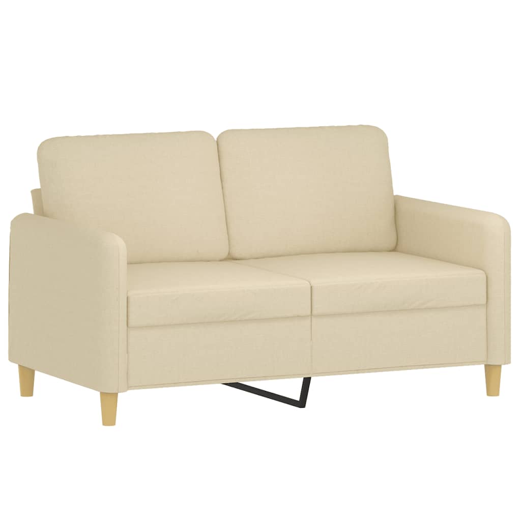 4-dijelni set sofa s jastucima krem od tkanine