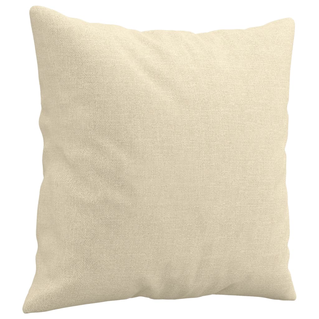 4-dijelni set sofa s jastucima krem od tkanine