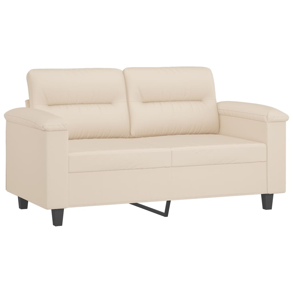 3-dijelni set sofa s jastucima bež tkanina od mikrovlakana