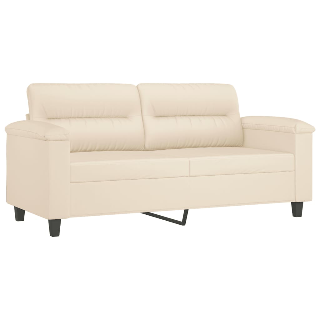 3-dijelni set sofa s jastucima bež od mikrovlakana