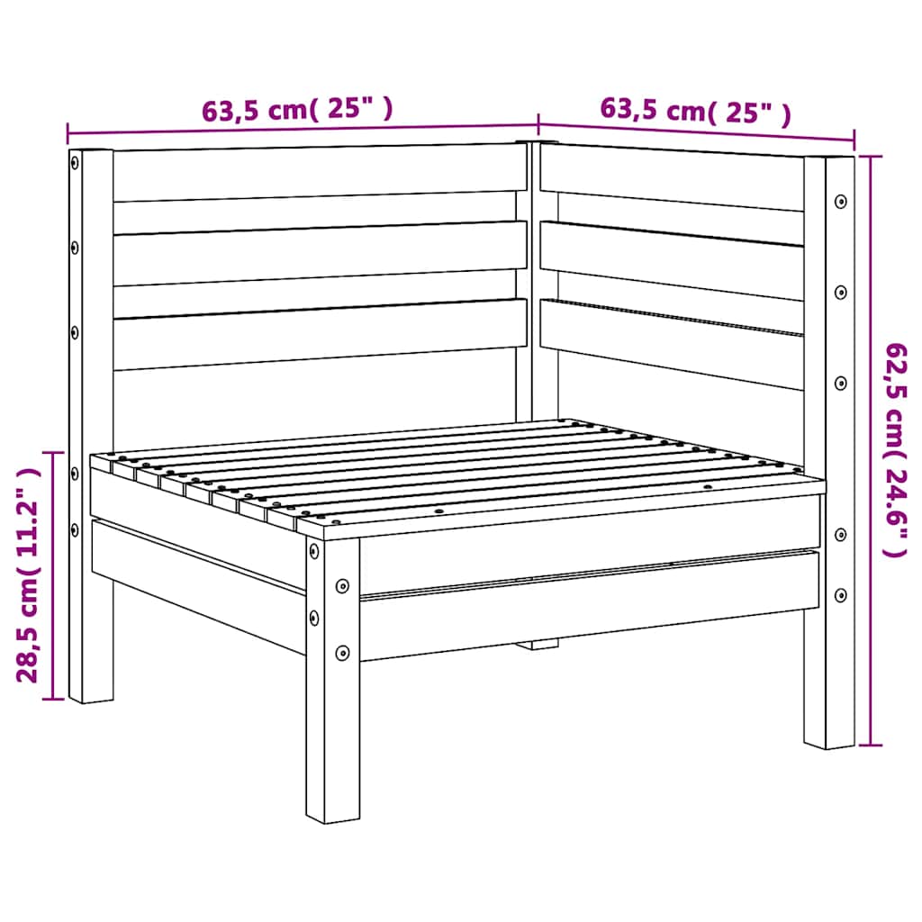 Kutna vrtna sofa od masivne borovine