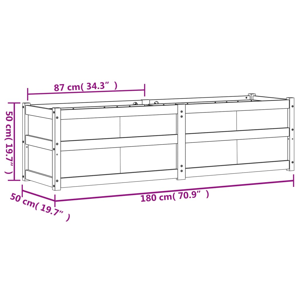 Vrtna sadilica 180x50x50 cm od masivnog drva duglazije
