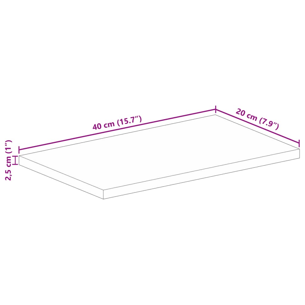 Ploča stola 40x20x2,5 cm Pravokutna Masivno Reciklirano Drvo