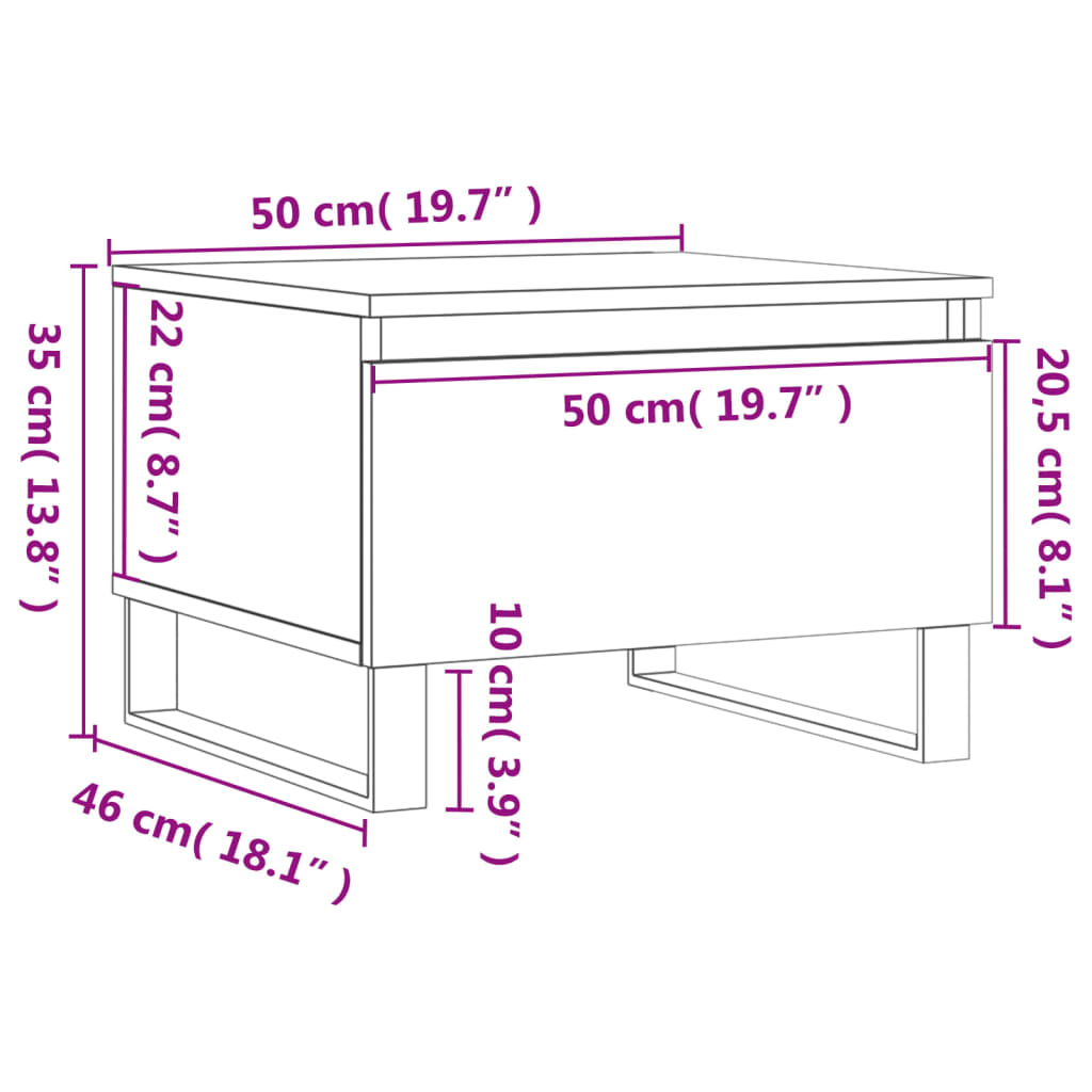 Stolići za kavu 2 kom crni 50 x 46 x 35 cm konstruirano drvo