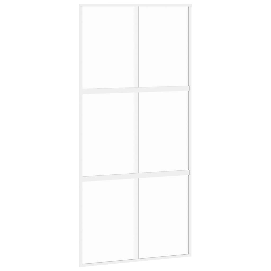 Klizna vrata bijela 102,5x205 cm od kaljenog stakla i aluminija