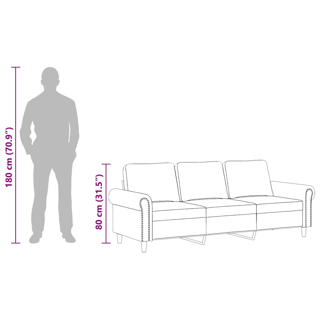 Trosjed od tkanine smeđi 180 cm baršunasti