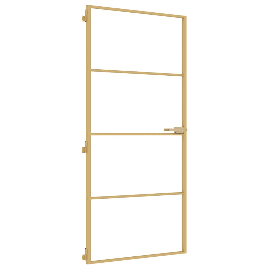 Sobna vrata tanka zlatna 93x201,5 cm kaljeno staklo i aluminij
