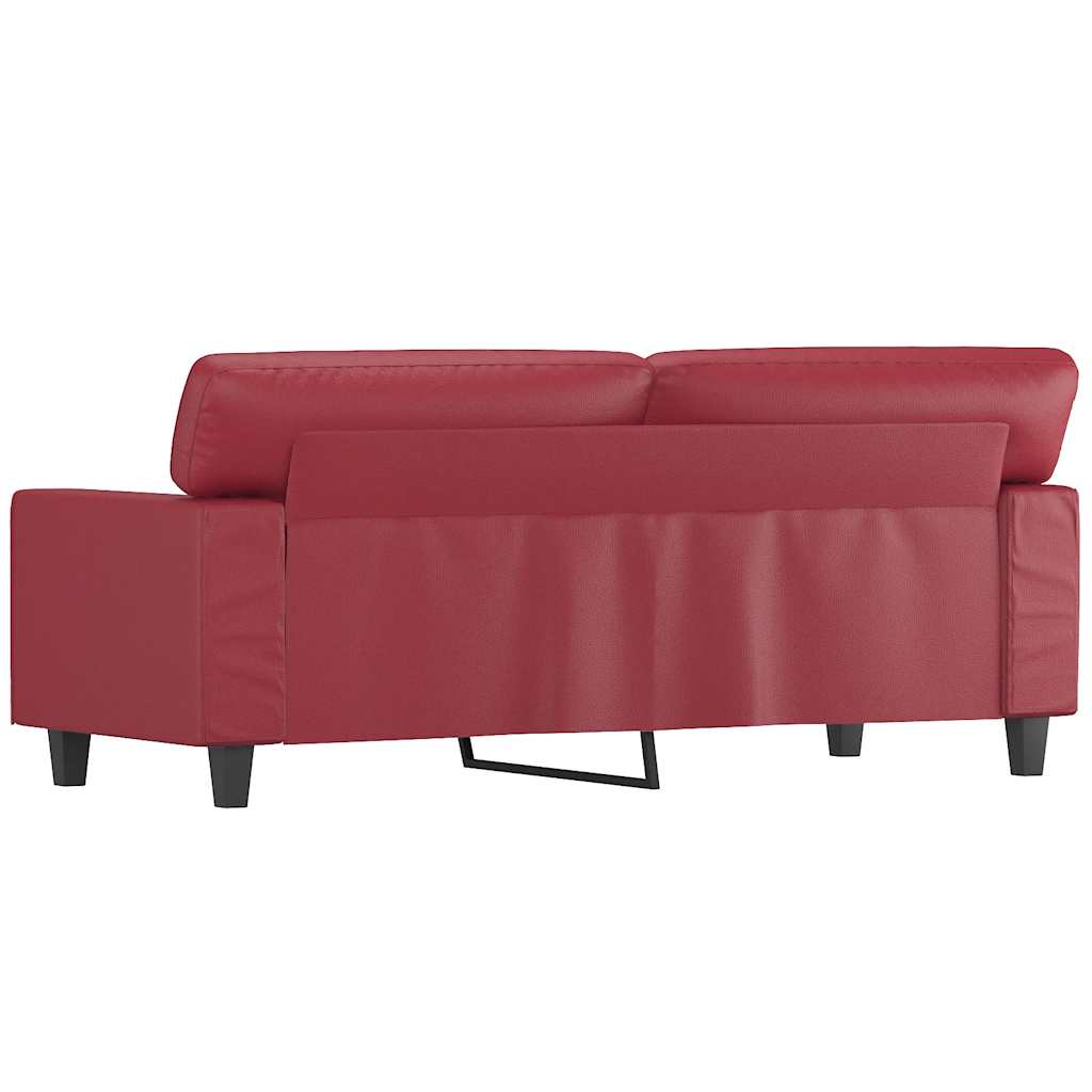 Dvosjed od tkanine crvena boja vina 140 cm umjetne kože