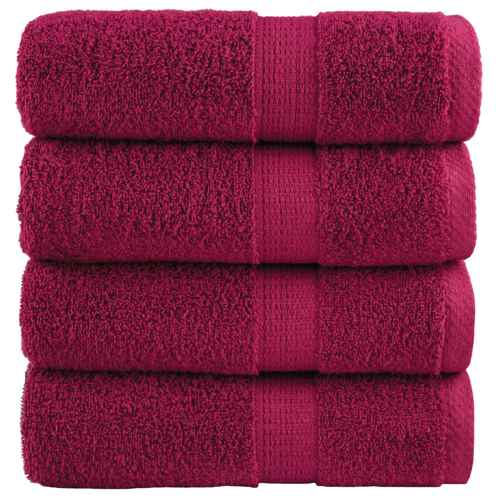 Premium ručnici za pranje SOLUND 4 kom. bordo 30x30 cm 600 g/m²