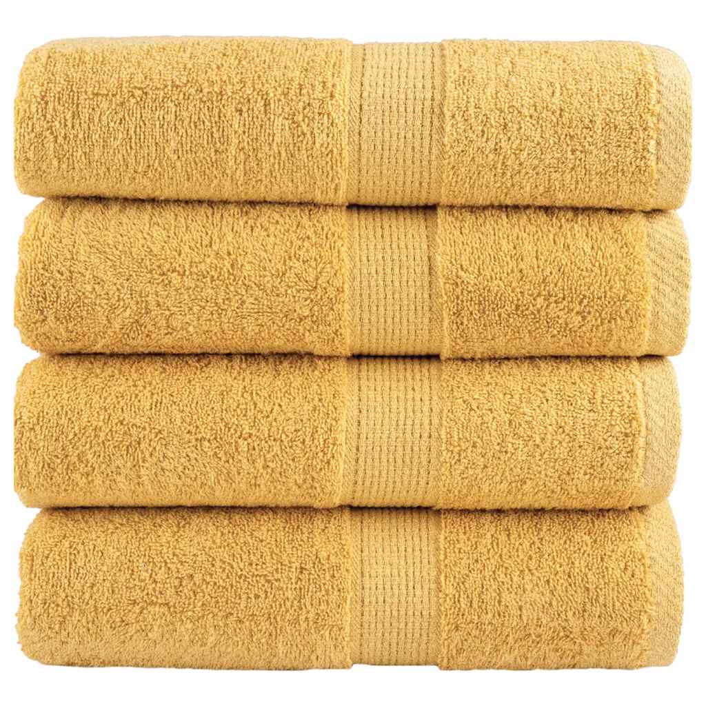 Premium ručnici za pranje SOLUND 4 kom zlatne boje 30x30 cm 600 g/m²