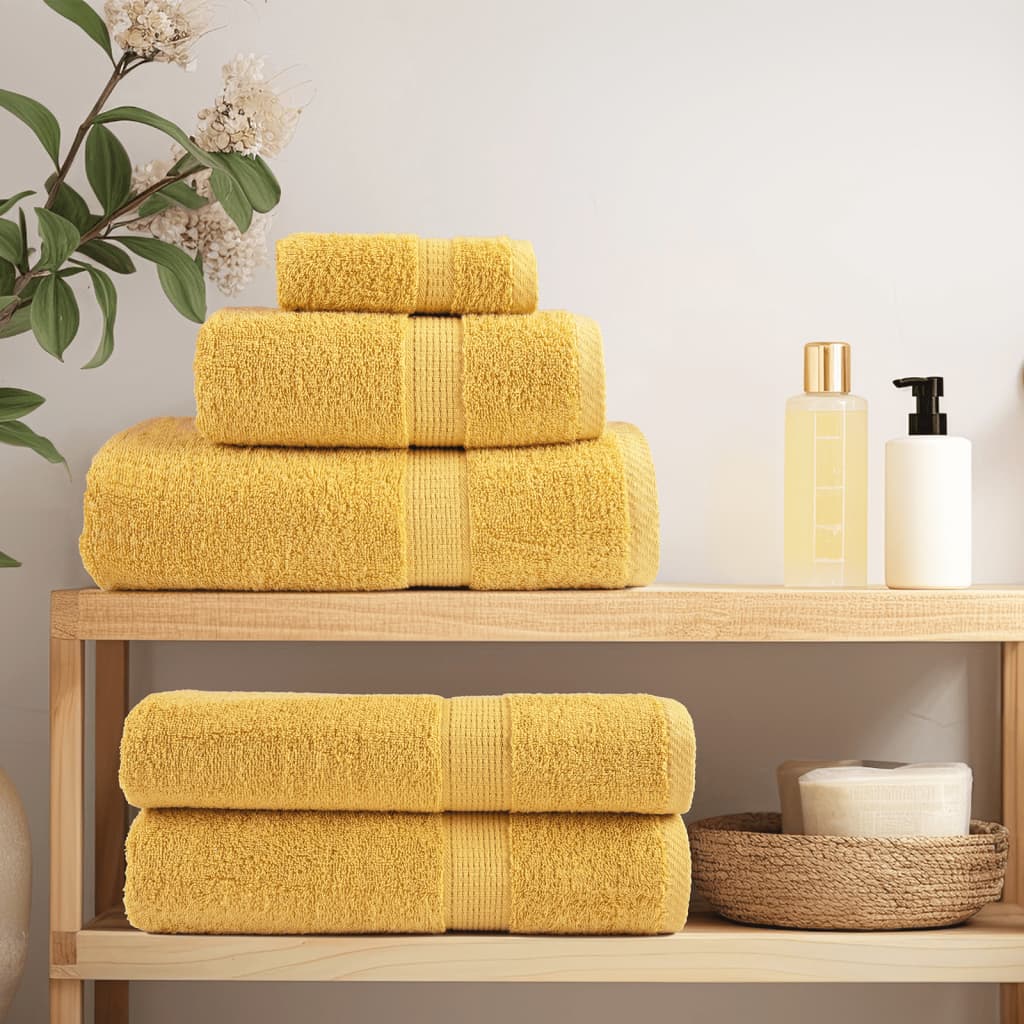 Premium ručnici za pranje SOLUND 4 kom zlatne boje 30x30 cm 600 g/m²