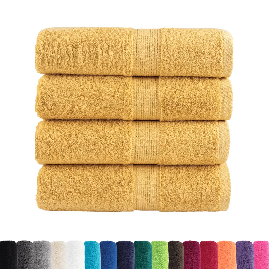 Premium ručnici za goste SOLUND 4 kom. zlatne boje 30x50 cm 600 g/m²
