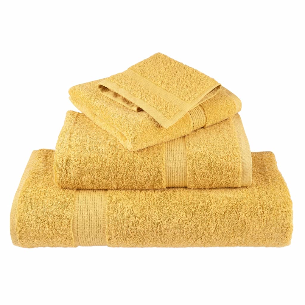 Premium ručnici za goste SOLUND 10 kom. zlatne boje 30x50 cm 600 g/m²